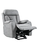 Electric Power Lift Recliner Chair for Elderly, Fabric Recliner Chair for Seniors, Home Theater Seating, Living Room Chair, Side Pocket, Remote Contro