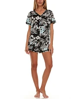 Flora by Nikrooz Women's 2-Pc Elina Printed Knit Pajama Set