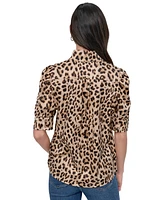 Dkny Jeans Women's Stand-Collar Puff-Sleeve Shirt - L3z