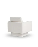 360 Modern Swivel Accent Chair, Cozy Teddy Sherpa Round Armchair, Comfy Barrel Chair