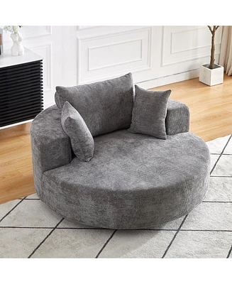 55" Chenille Swivel Sleeper Chair for Comfort & Style
