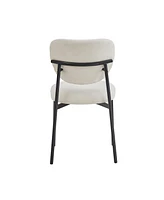 Upholstered Dining Chairs With Metal Legs (Set of 2),Beige
