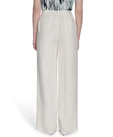 Calvin Klein Women's Linen Blend Wide-Leg Pants
