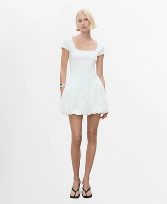 Mango Women's Puffed Hem Combined Dress