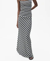 Mango Women's Long Striped Knit Skirts