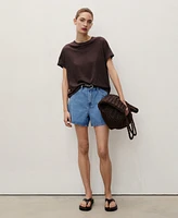Mango Women's High-Rise Denim Shorts