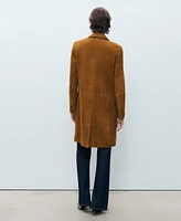 Mango Women's Lapelled Suede Coat