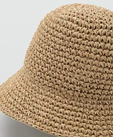 Mango Women's Lurex Straw Bucket Hat