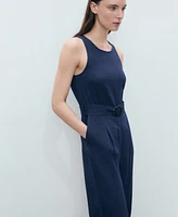 Mango Women's Long Soft Denim Jumpsuit