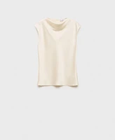 Mango Women's Draped Neck Satin Blouse