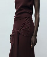 Mango Women's Knot Detail Knitted Skirts