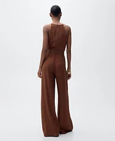 Mango Women's Belted Halter-Neck Jumpsuit