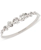 Givenchy Silver-Tone Crystal & Imitation Pearl Bangle Bracelet