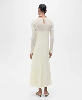 Mango Women's Semi-Transparent Combination Dress
