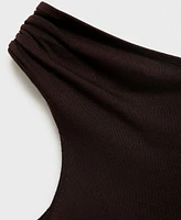 Mango Women's Asymmetrical Fine-Knit Top
