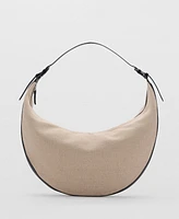 Mango Women's Oval Linen-Blend Shoulder Bag