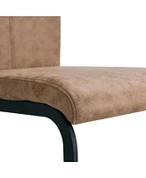Textured Wood Mdf Dining Table Set, 4 Fabric Chairs (67"x36