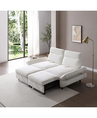 3-in-1 Convertible Sofa Bed with Adjustable Backrest