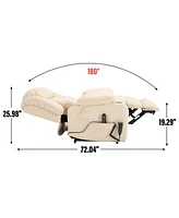 Dual Motor Lift Recliner with 8-Point Massage, Heat, and Cup Holders