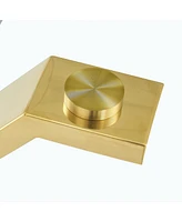 Modern Glass Dining Table with Gold Legs, Multipurpose for Home/Office (71"x35"x30")