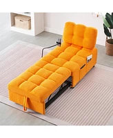 40.20 inches long, Teddy Sofa Fabric,a convertible sofa-bed, for Apartment Office Living Room - Orange