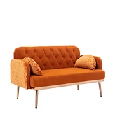 Velvet Sofa, Accent Sofa .Loveseat Sofa With Metal Feet