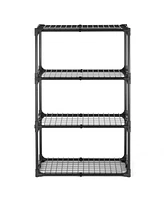Heavy-Duty 4-Shelf Wire Rack: Durable Storage Solution for Home, Office, and Commercial Use
