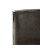 Set of 2 26" Portman Bonded Leather Counter Height Barstool, Brown