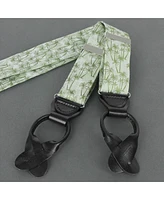 Trafalgar Men's Nohea Palm Tree Linen Blend Novelty Button End Suspenders