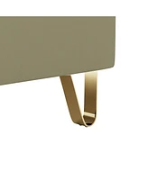 Beige Velvet Sofa and Armchair Set with Gold Accents