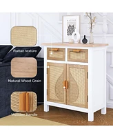 Hand-Carved Accent Cabinet: Traditional Charm with Practical Storage