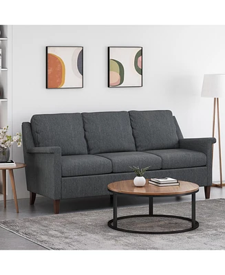 Contemporary Upholstered Sofa with Birch Wood Legs for Classy Comfort