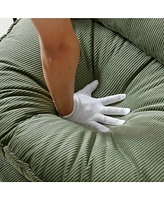 Modern 360 Swivel Barrel Chair with 4 Pillows (Green)