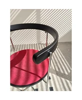 Modern Chrome Frame Folding Chair with Wood Back