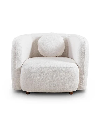 Boucle Fabric Accent Sofa Chair, Japandi Style Armchair