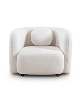 Boucle Fabric Accent Sofa Chair, Japandi Style Armchair