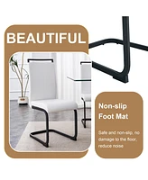 Modern Marble Texture Dining Set: Grey Mdf Table with 4 Pu Chairs