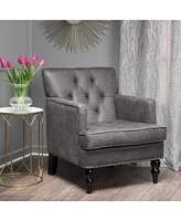 Microfiber Club Chair W/ Diamond Tufting