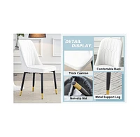 Snow Mountain White Round Dining Set - 47" with 4 White Chairs