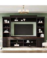 Farmhouse Entertainment Center with Bookshelf, 70" Tv