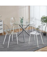 Round Glass Dining Table Chrome Leg