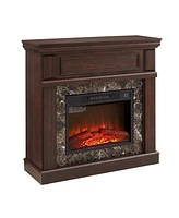 Electric Fireplace with Mantel,fireplace mantel surround with 23" Fireplace Insert, Adjustable Flame, Remote Control, Cherry,41.34"W14"