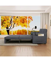 63-inch large folding sofa bed velvet multifunctional double sofa bed, three modes switch, suitable for sitting, lying and sleeping, suitable for livi