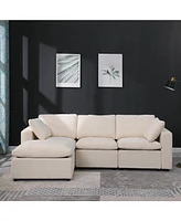 Modular Sectional Sofa, Convertible U Shaped Sofa Couch, Modular Sectionals with Ottomans, 6 Seat Sofa Couch with Reversible Chaise for Living Room. B