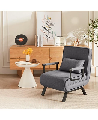 5-in-1 Convertible Chair Bed: Comfy, Adjustable, Space-Saving Sleeper