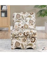 Soft Flannel Dining Chair with Pillow, Perfect for Living Room and Dining - Brown