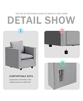 Cozy Gray Single Sofa Chair: Soft Cushion, Modern Comfort
