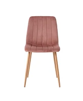 Pink Velvet Dining Chairs (Set of 4), Modern Upholstered Side Chair