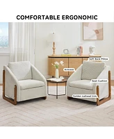 Chenille Upholstered Armchair with Cushioned Comfort