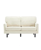 Mid Century Modern Loveseat with Usb, Removable Covers (Beige)